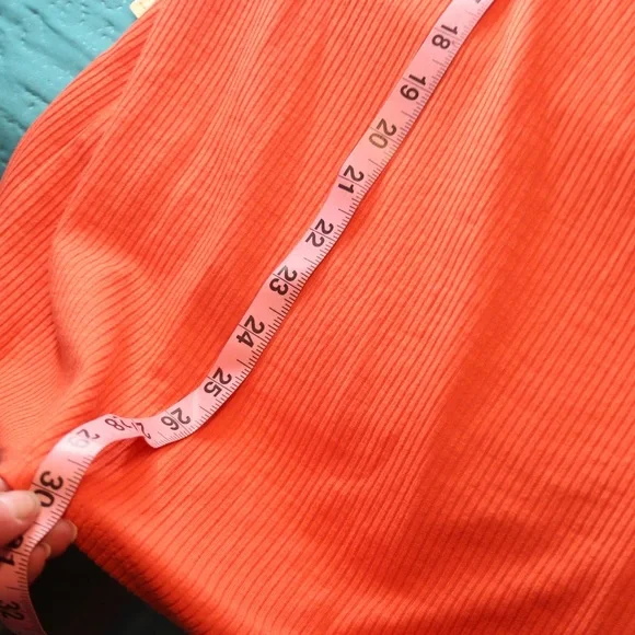 AVA & VIV Ribbed Cutout Top Coral Orange Short Sleeve Casual Shirt 4X - Picture 11 of 13